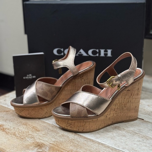 COACH Cross Wedge Sandal - Picture 1 of 7